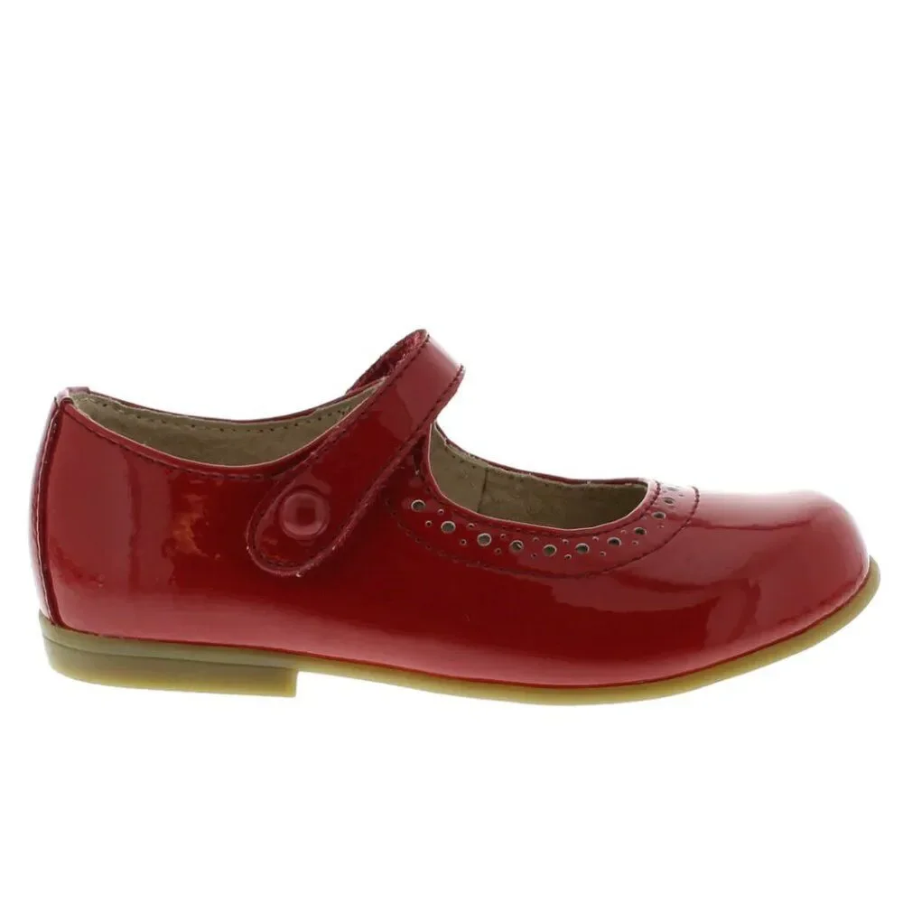 Footmates Emma Patent Leather in Richmond Red Size 1 Big Kid Medium Width